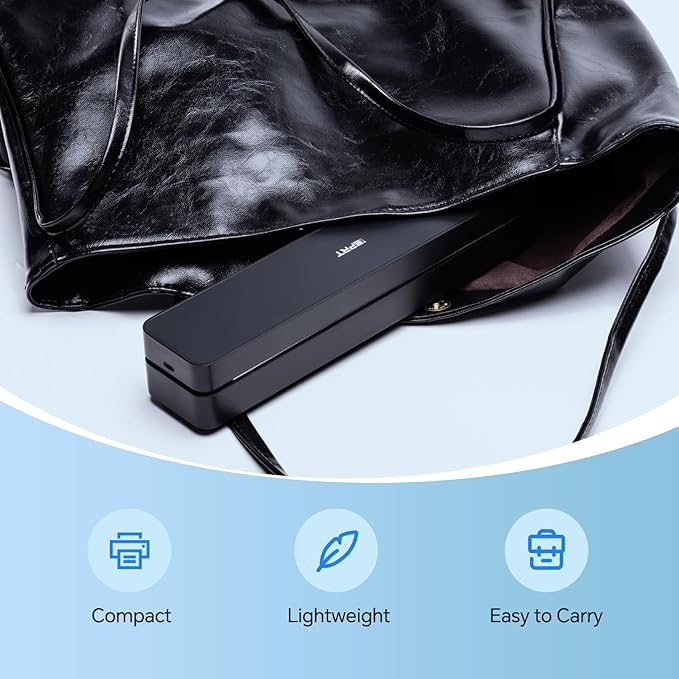 iDPRT Portable-Printer Wireless for Travel, Bluetooth Thermal Printer Support 8.5" x 11" US Letter&A4&A5 Size,300DPI Inkless Printers for Home Use,Compatible with Android and iOS Phone&Laptop,Black