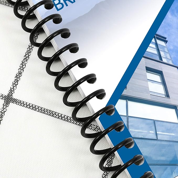 Rayson 1/2" Plastic Spiral Binding Coil, 95 Sheets Capacity, 4:1 Pitch 12.7mm Black Coil Binding Spines for Business and Educational Purposes, Pack of 100