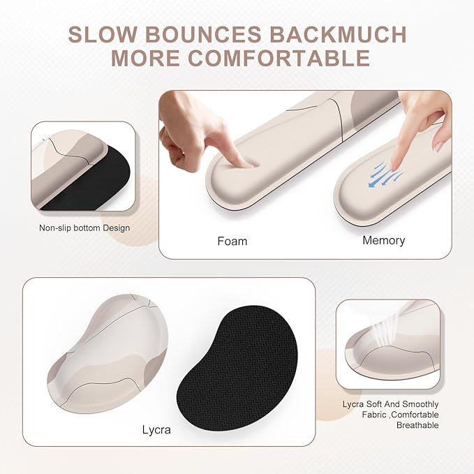 iCasso Extra Large Mouse Pad with Wrist Rest, 3in1 Big Full Desk Mousepad + Keyboard Wrist Rest+Mouse Wrist Rest, Easy Typing Pain Relief, Ergonomic XXL Ultra Thick Long Desk Mat (Brown Art)