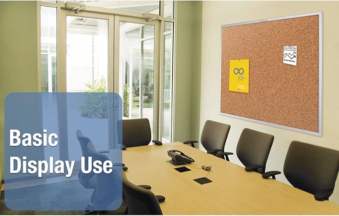 Quartet Standard Aluminum Frame Cork Bulletin Board, 60” x 36” (2305)