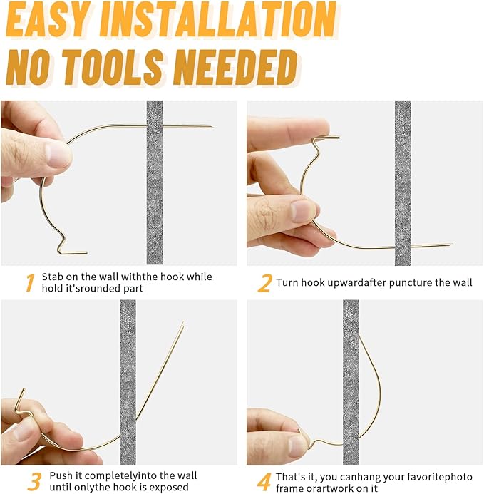 30pcs Aeneous Super Hook Picture Hangers and Office Pack, Drywall Hooks for Hanging Pictures, Wall Hooks, Picture Hangers, Picture Hanging Kit，Hang Art, Clock, Shelves, Mirrors