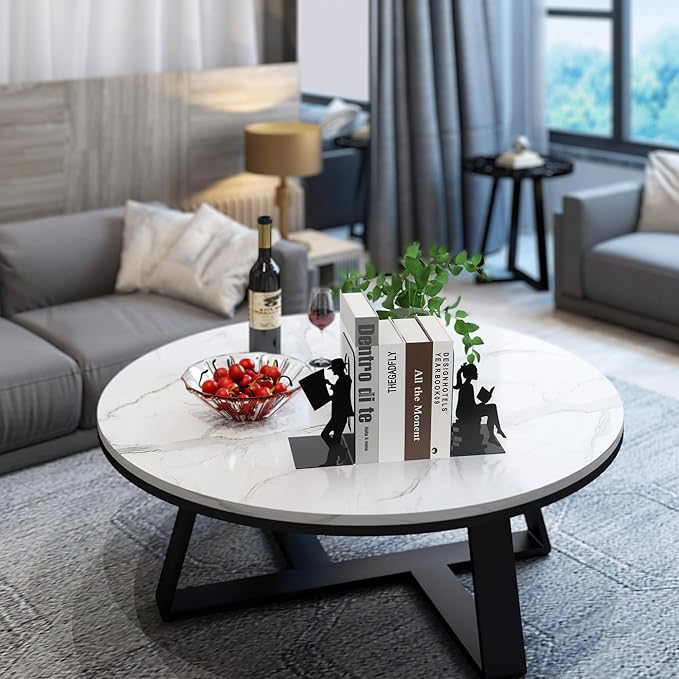 8 inch Lovers Bookends Book Ends for Shelves Decorative,Metal Book End Nonskid Book Holder Book Stopper Home Christmas Decor for Movies/CD/Video Games Christmas Decorations Gift(Set of 2)