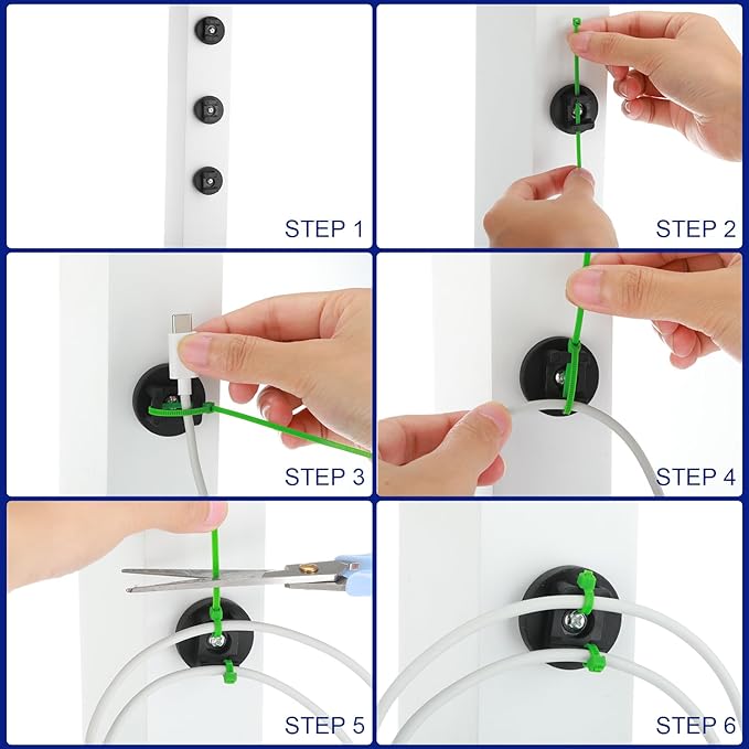 Yookeer Magnetic Zip Tie Mount Base Black Magnetic Cable Clips Wire Holder Multipurpose Cable Ties Management Base Electrical Supplies for Wire