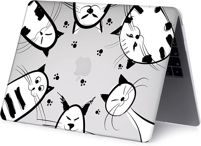 Case Compatible with MacBook Air 11 Inch Model A1370 & A1465, 2 in 1 Matte Plastic Laptop Hard Shell Snap on Case Bundle with Keyboard Cover for Mac Air 11,6" - Cat