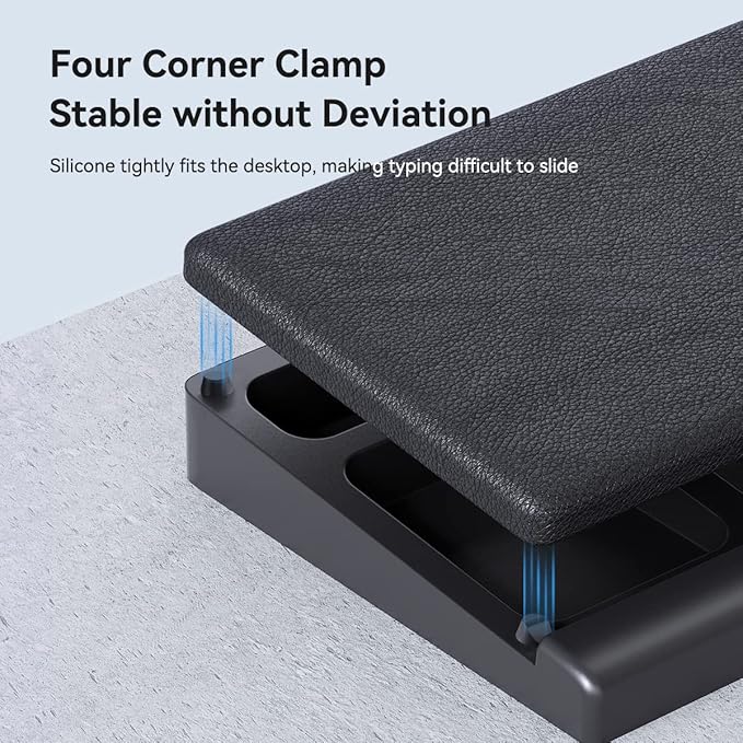 Hagibis Keyboard Wrist Rest Pad Support with Desktop Partition Storage Case, Ergonomic Soft Memory Foam, Anti-Slip Rubber Base for Computer Keyboard, Laptop, Office, Home (Black)