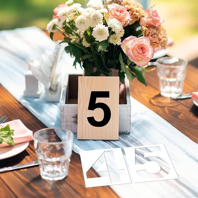 3 Inch Number Stencils Plastic Number Stencils Reusable Digital Painting Templates for Cake Stencil Address Painting Stencil Templates