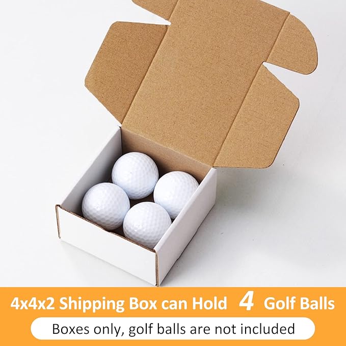 Eupako 4x4x2" Corrugated Box Mailers 50 Pack White Cardboard Small Shipping Boxes for Mailing (with 50 Stickers)