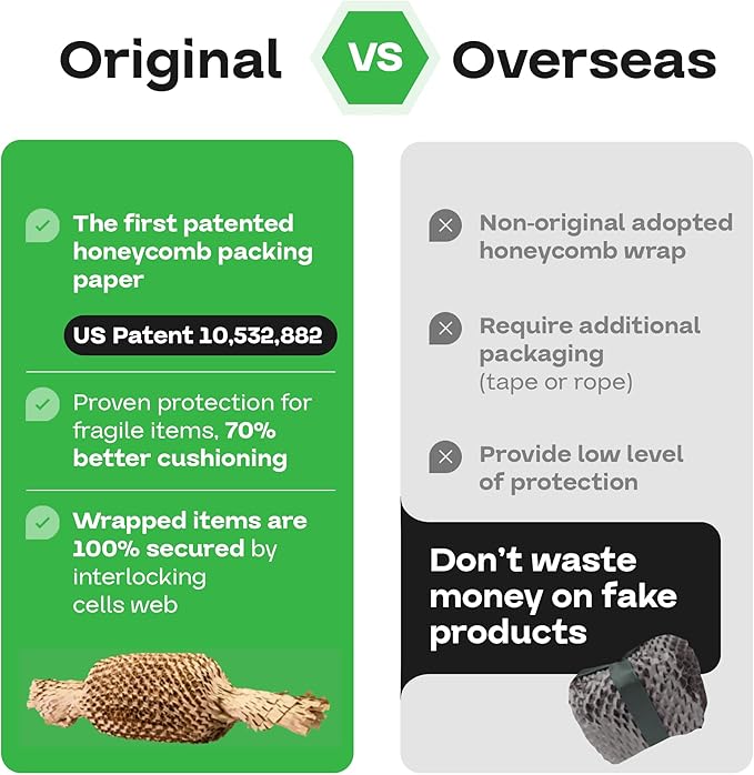 IDL Packaging HexaFil Honeycomb Packing Kraft Paper 15" x 10080" (840ft) in Self-Dispensed Box - Patented Cushioning Box Filler for Void Filling, Moving, Shipping - Alternative to Bubble Plastic