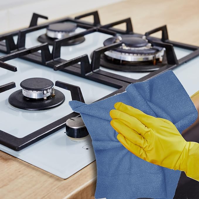 Reusable Microfiber Wipes, 50 Packs, Size 14 inches x 14 inches (Sky Blue)