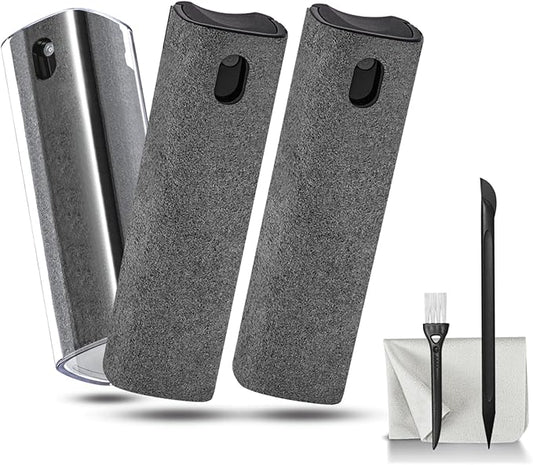 walrfid 3 Pack Screen Cleaner, Car Screen Cleaner Spray and Wipe, Computer Laptop Cleaning Kit for Electronic iPad, iPhone, Cellphone, Monitor, MacBook, Car Display, Tablet, TV Flat Screens, Grey