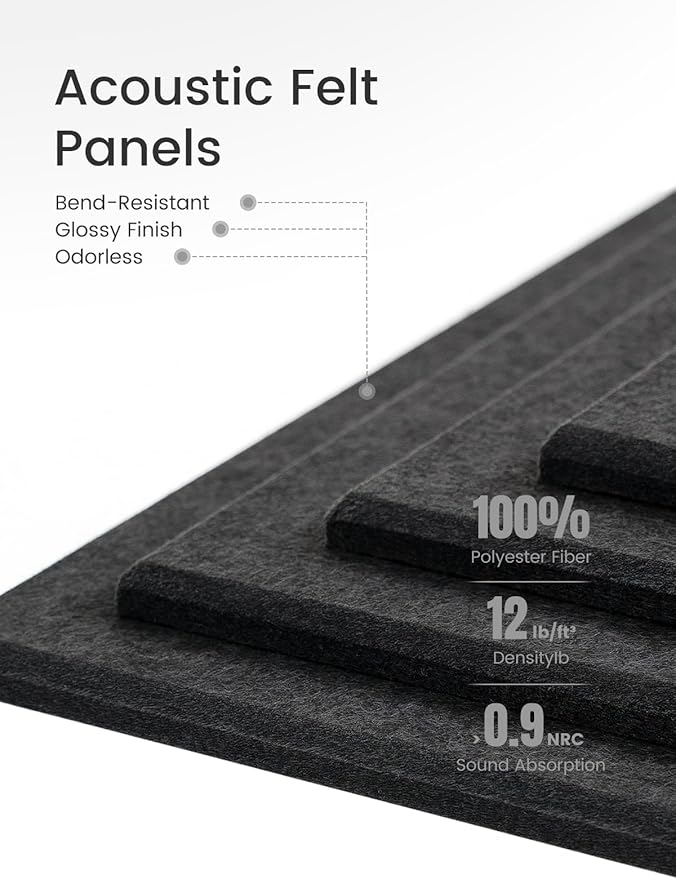 Large Felt Bulletin Board 36" x 24" Cork Board Alternative-6 Pack with 40 Safe Removable Adhesive Tabs, Cork Boards for Walls Cork Board for Home Office Classroom Pin Board - Charcoal Gray