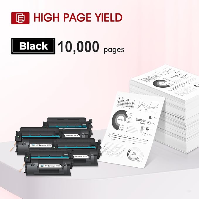 057H 057 Toner Cartridge 4 Pack Compatible Replacement for Canon 057 057H Black High Yield Toner Cartridge for ImageCLASS MF445dw MF455dw LBP226dw MF448dw LBP227dw LBP228dw MF449dw MF445 Printer Ink