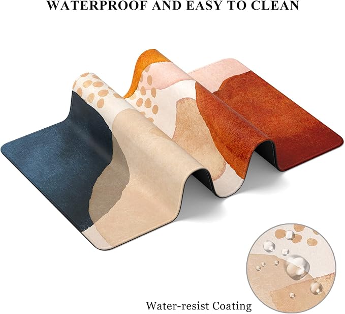 Desk Mat, 32" x 12" XXL Extended Large Gaming Mouse Pad, Desktop Decor Desk Pad, Cute Men Women Office Supplies and Accessories, XL Mouse Mat for Laptop & Keyboard, Modern Abstract Art