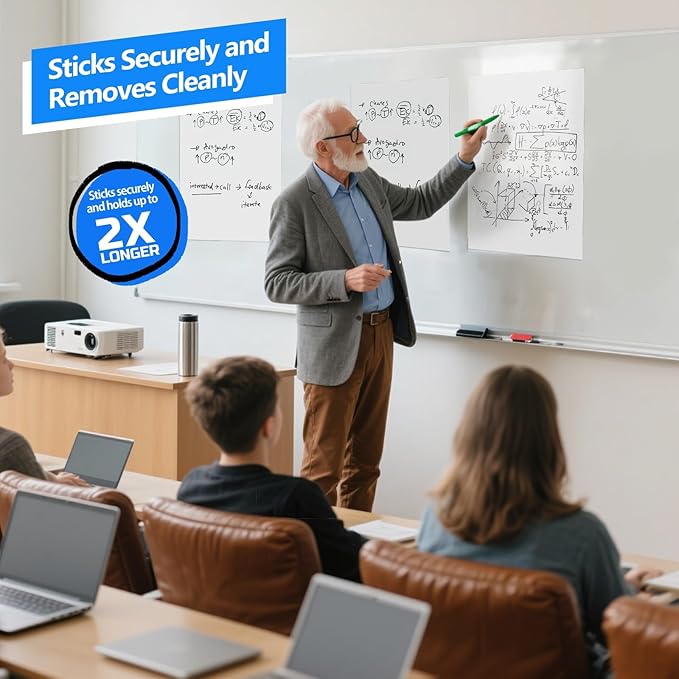 Nortix Flip Chart Paper, Sticky Easel Pads, Chart Paper for Teachers,Super Adhesive & Bleed-Resistant, Mini Self-Stick Easel Paper for Classroom/Office, 15 x18 inch, 30 Sheets/Pad, 4 Pads