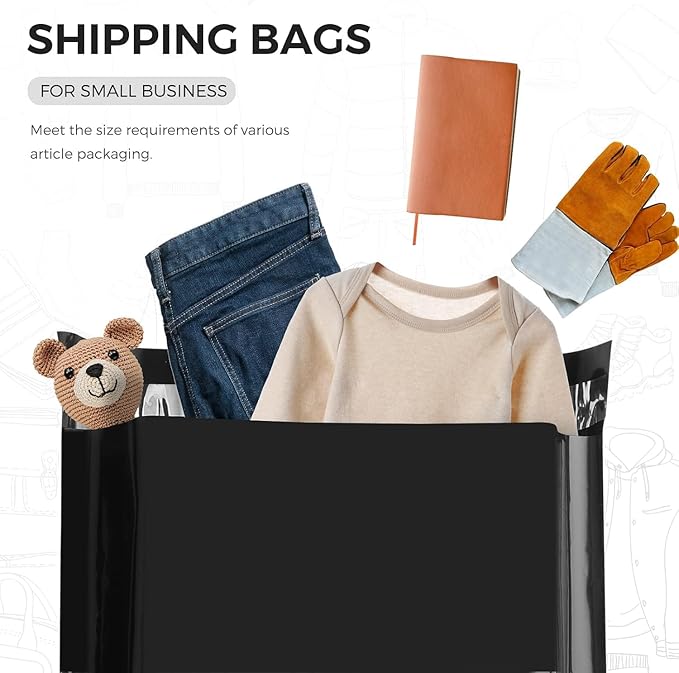 Metronic Poly Mailers 90000 Pack 12 x 15.5, Strong Adhesive Shipping Envelopes for Clothing, Waterproof Shipping Bags for Businesses, Flexible Mailers Poly Bags, Packages Bags Bulk, Black