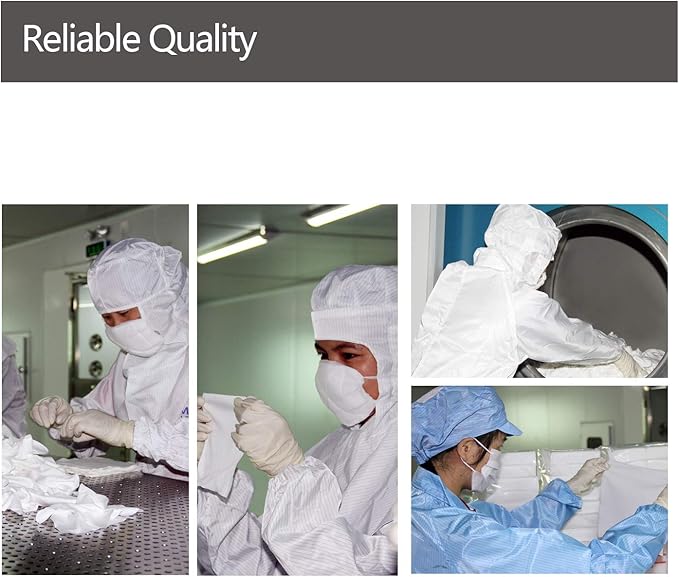 AAWipes Cleanroom Cloth Wipes 9"x9" (Bag of 150 Pcs) Double Knit 100% Polyester Wipers Lint Free Cloths with Ultra-fine Filaments, Laser Sealed Edge, Class 100 Cloths, Ultra-soft Wipes CP14009