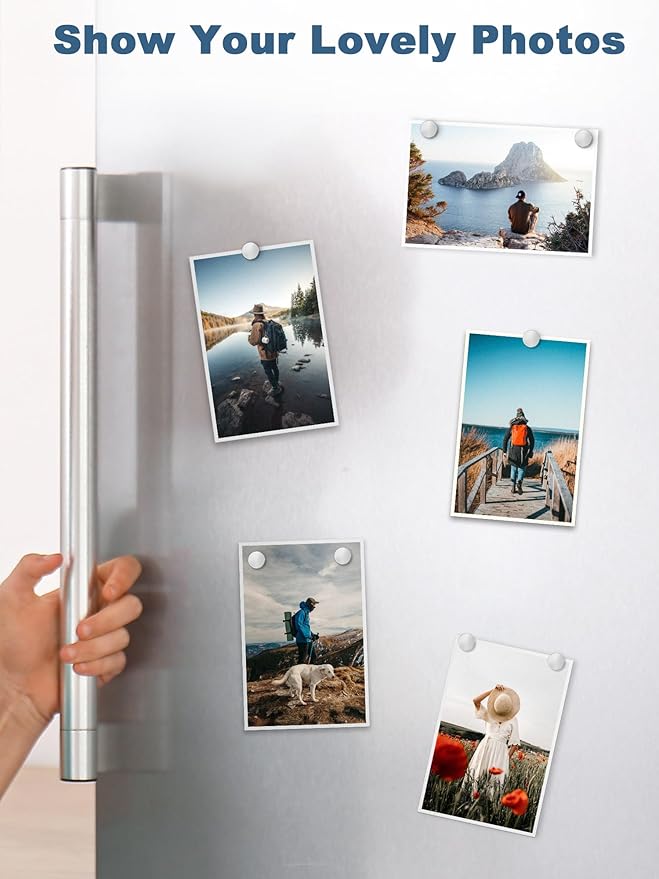 SMARTAKE 50 Pcs Rare Earth Magnets, Multi-Use Premium Neodymium Fridge Magnets, for Refrigerator, Office, Whiteboard, Crafts, DIY Hobbies, Kitchen, Science, Billboard, 10x2.3mm (Silver)