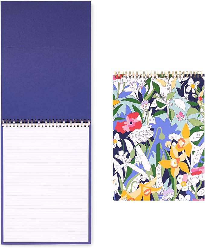 kate spade new york Large College Ruled Notebook, Top Spiral Notebook with 160 Pages, 11.75" x 8.5" Writing Pad, Paint by Numbers
