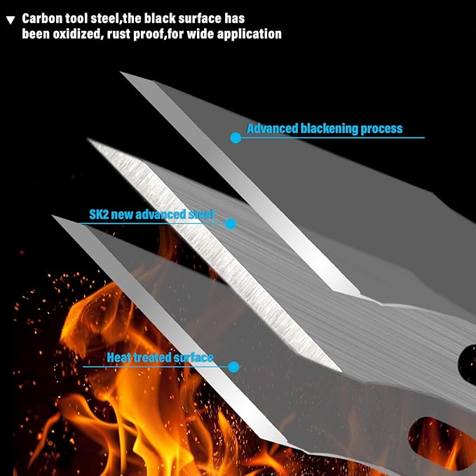 EHDIS Precision Craft Knife Blades 11# Refill Art Blades Cutting Tool With Storage Case for Hobby, Scrapbooking, Stencil (50)