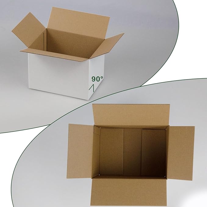 7x5x5 Inches Shipping Boxes Set of 40, White Corrugated Cardboard Box Literature Mailer for Packing Small Business