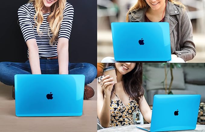CISSOOK Laptop Case for MacBook Pro 13 Inch 2025-2016 Release Model A2338 A2251 A2289, Hard Shell Case with Keyboard Cover &Screen Protector for MacBook Pro 13" M1 M2 -Sky Blue