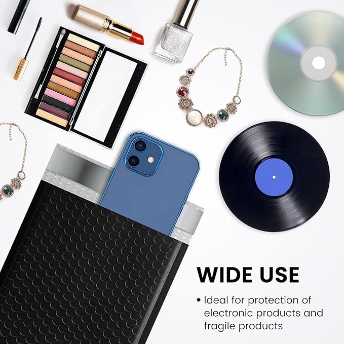 Fuxury Black Bubble Mailers 6x10" Padded Envelopes 9600 Pack Strong Adhesion Full Pallet of Padded Mailers Thick Bubble Envelopes for Small Business Mailing Small Items Bulk