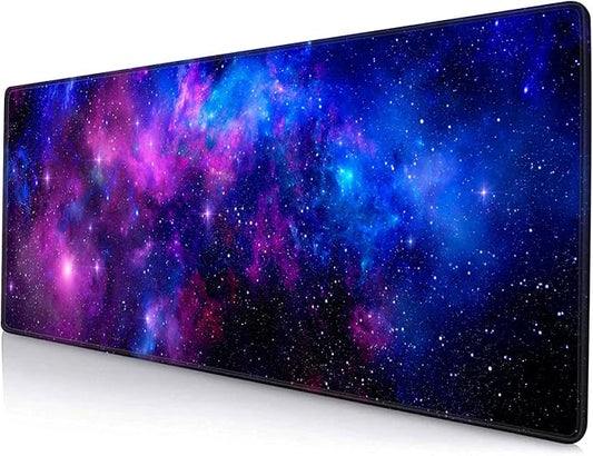 Large Mouse Pad, Extended XL Gaming Mousepad, Non-Slip Rubber Base Keyboard Mouse Mat Desk Pad for Work, Game, Office, Home, 31.5 x 11.8 in, Purple Galaxy, PL230707027