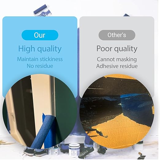 1 Roll,Blue Painters Tape,4inches x 60yards,3D Printing Tape for Laser Cutting,Labeling,3D Printing Bed,Decoration,Wide Masking Tape for Painting,Protect The Wall,No Residue,Removes Easily