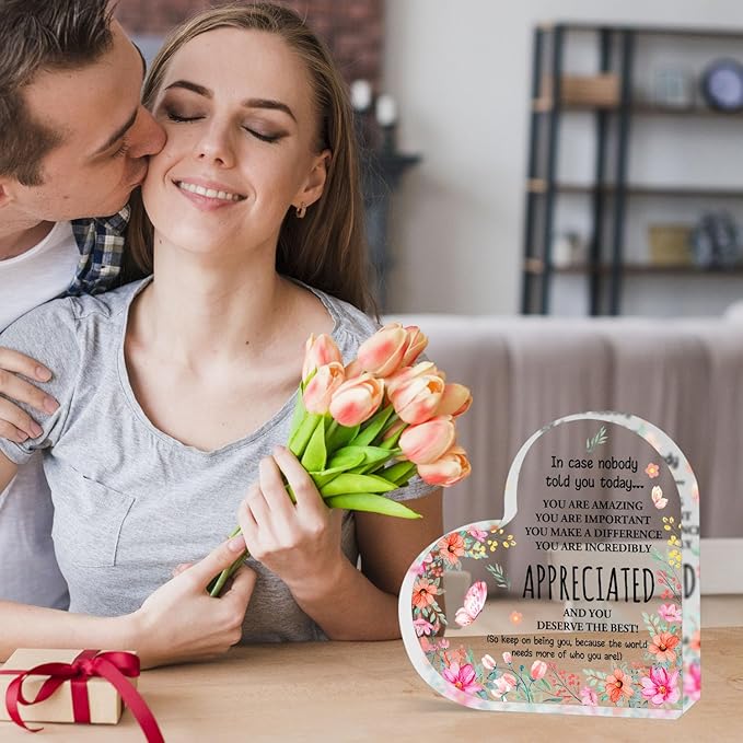 Appreciation Gifts for Women, Thank You Gifts, Affirmations Heart Shape Acrylic Sign, Inspirational Gifts, Office Gift, Graduation Gifts, Thank You Gifts For Women Nurse, Teacher, Boss, Coworker