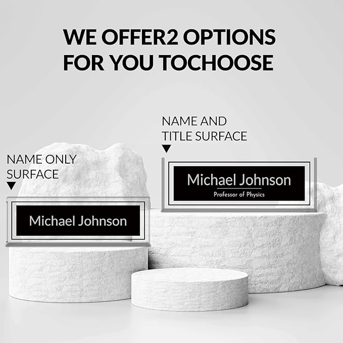 Desk Name Plate Personalized, Custom Name Plate for Desk, Acrylic Desktop Accessories, Office Gift & Decor for Women Men, Teacher Nurse Boss Employee Appreciation Gifts