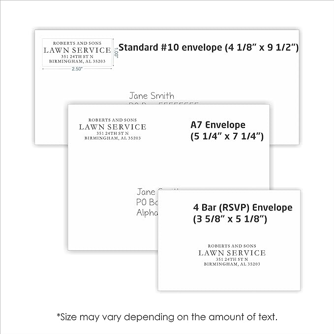 Self Inking Return Address Stamp - Custom 4 Line Personalized Address Stamp for Envelopes, Wedding Invitations, Business, Mailing Labels, Black Ink (All Serif)