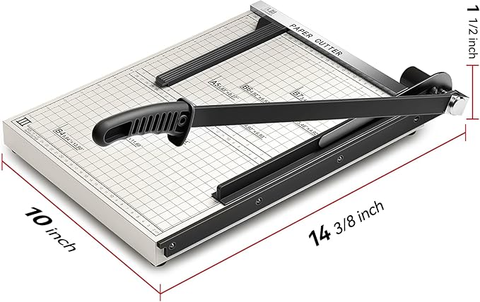 15 Inch B4 Guillotine Paper Cutter, Heavy Duty 10 Sheet Paper Trimmer Cutting with Auto-Press Clamp & Magnetic Ruler | Precision Cut for Paper, Card, Photos, Vinyl & More