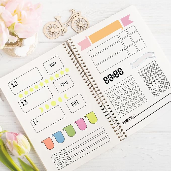 3 Pieces Metal Planner Stencil Dot Journal Engraving Stencils Rustproof Multi Pattern Line Designs Metal Stencils for Journaling, Behavior Tracking, Weekly Spread (Metal3A)