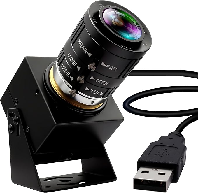 USB Camera 120fps High Speed Webcam Golf Swing 4K 12Megapixels USB Cam with 3X Manual Optical Zoom Lens Lightburn PC Computer Plug and Play for Linux Windows Mac OS