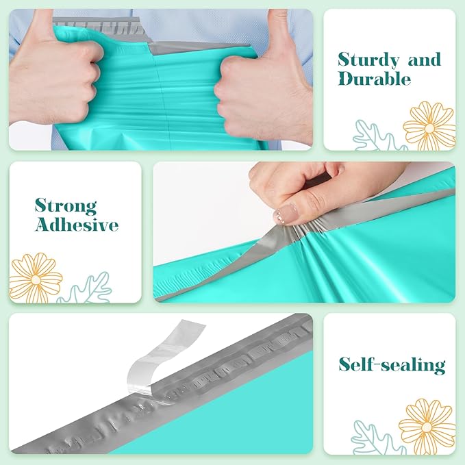 Fuxury 500 Pcs Large Poly Mailers 19x24 Inch, Bulk Shipping Bags for Clothing, Strong Adhesive Shipping Envelopes for Small Business Suppliers,Waterproof Mailers Poly Bags Mailing Envelopes Teal