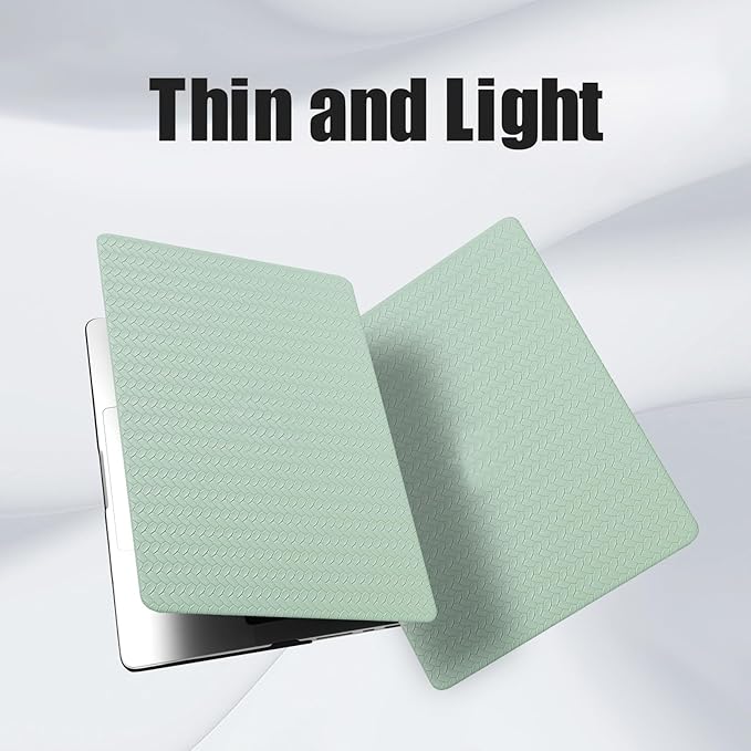 DTangLsm for Woven MacBook Air 13 inch Case M4 2025 2024 2023 2022 A3240 M3 A3113 M2 A2681, Woven Fabric Elegant Texture Leather Hard Shell Cover for MacBook Air 13.6 inch Case & Keyboard Cover, Green