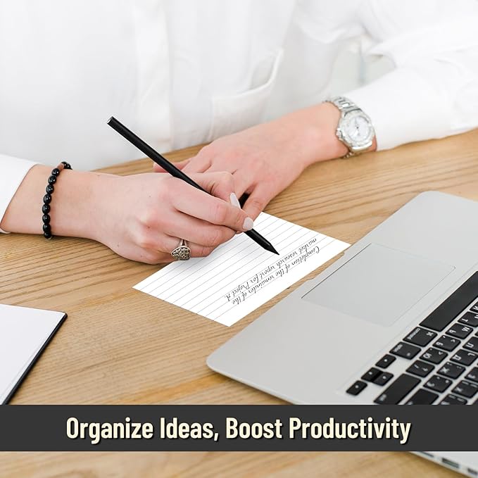 300 Count Index Cards 3 x 5 Inch Ruled White Index Cards, Flash Cards College Ruled for School, College, Office and Home Organization, Durable Study To Do List Note Cards with Ruled Lines