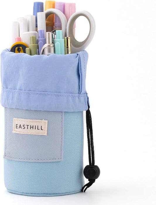 EASTHILL Desk Organizer Pencil Holders Pen Case Pouch for Girls Home School and Office Supplies-Blue