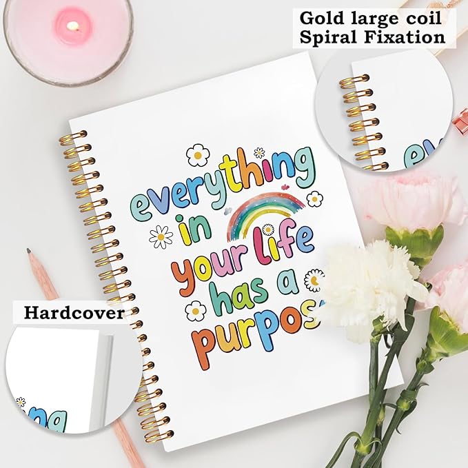 SNNDER Mental Health Inspirational Spiral Notebooks, Motivational Gifts Journaling Notebook, Inspirational Journals for Writing, Positive Affirmation Notebook for Women Teens, 5.5x8.3 Inch