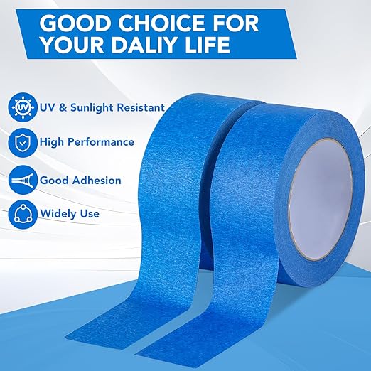 VOISEN 20 Rolls Painters Tape, Blue Painters Tape, 2 Inch Wide (1.85 in x 55 Yds), Masking Tape for Multi-Purpose, Masking Tape Bulk,DIY Artist Craft Arts, Decoration, Drafting, No Residue