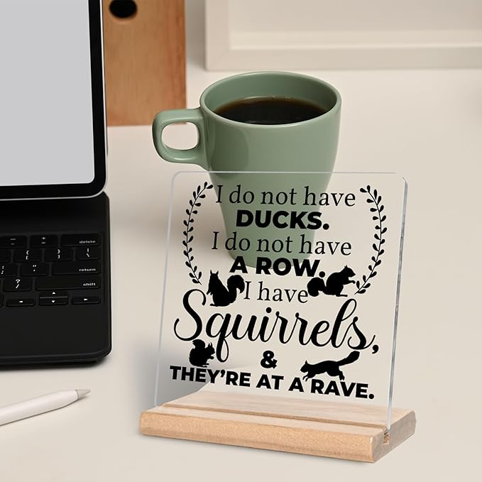 Funny Office Home Work Gifts for Coworkers, I Do Not Have Ducks Acrylic Decorative Sign, Humorous Hilarious Gifts for Employees, Boss, Friend