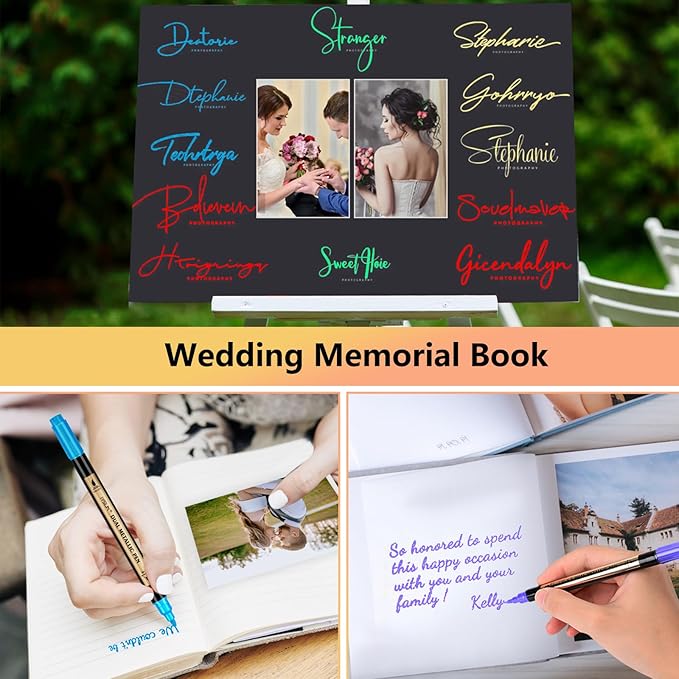 Metallic Marker Pens, 30 Colors Dual Tip Acrylic Paint Pens for Black Paper, Scrapbooking, Photo Album, Rock Painting, Paint Marker for DIY Arts & Crafts, Glass, Wood, Card Making, Scrapbook Supplies