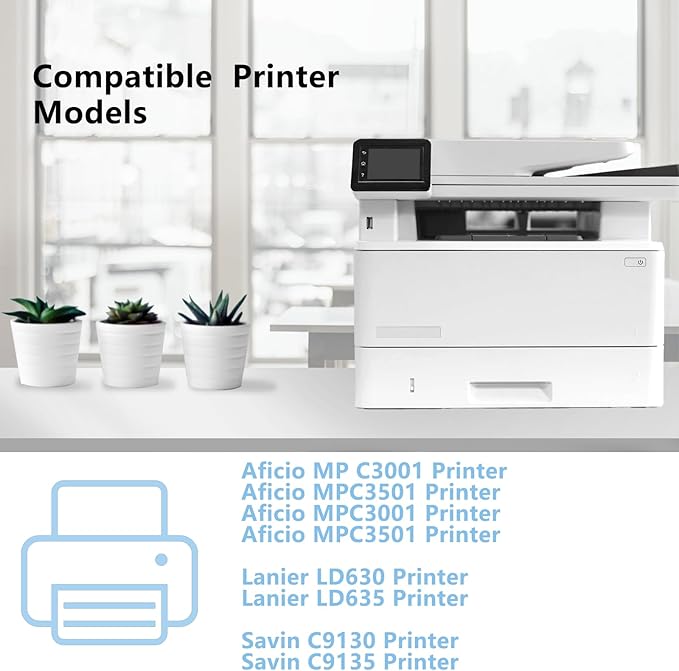 MP C3501 MP C3001 MPC3501 MPC3001 High Capacity Toner Cartridge for MP C3001 MPC3001 MP C3501 MPC3501 LD630 LD635 C9130 C9135 Printers (4 Packs)