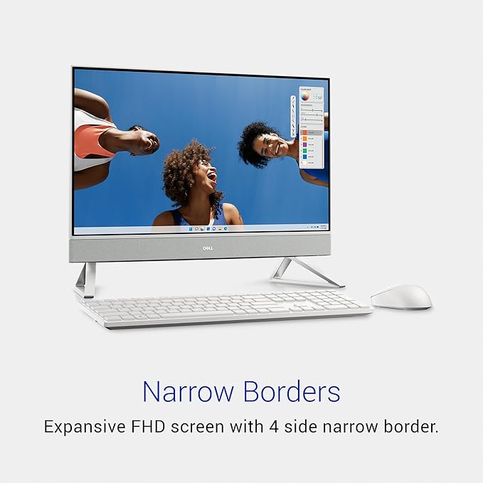 Dell Inspiron 5430 All in One Desktop - 23.8-inch FHD (1920 x 1080) Display, Intel Core 5-120U, 8GB DDR4 RAM, 512GB SSD, Intel Graphics, Windows 11 Home, Onsite & Migrate Service - White