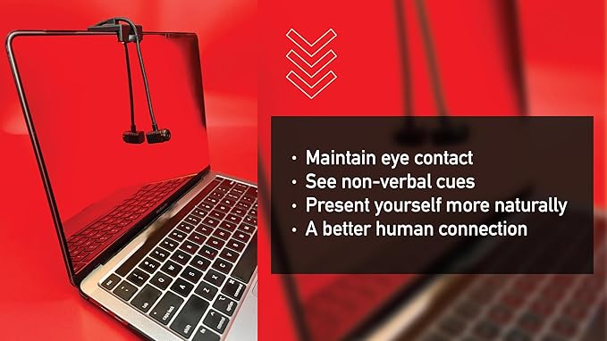 Center Cam V2 Middle-Screen Webcam - The Original Center Cam - 1080p Plug & Play USB, Adjustable Webcam for Laptop and Desktop for Home Video Conferences