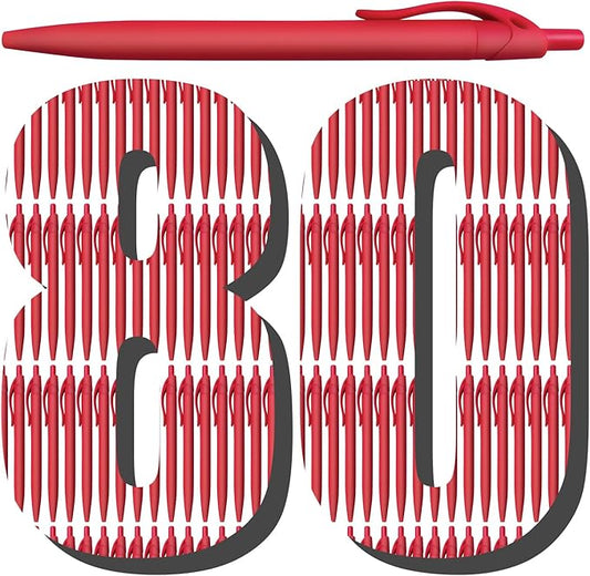 Aozora Pens Bulk,80 Pack Red Click Pens No Bleed,Wholesale Retractable Ballpoint Pens Medium Point,Smooth Ink Pens for Journaling School Office Supplies 1.0MM Red Ink