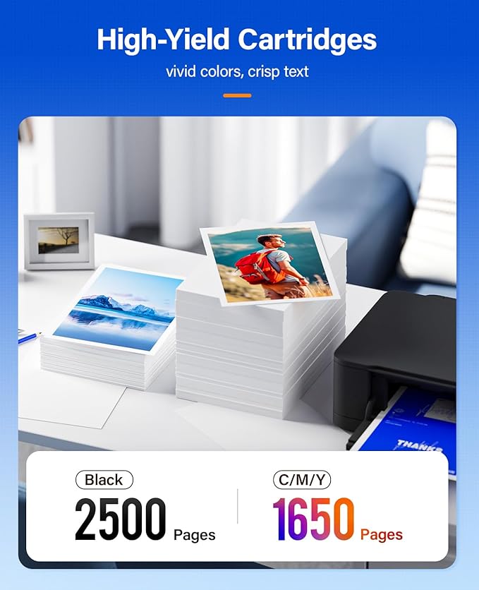 936e 936XL High Yield Ink Cartridges with Chip 4-Pack Set Replacement for HP 936 936e Ink Works with HP OfficeJet Pro 9125e 9135e 9110b 9128e 9130b 9122e 9120e 9730e Printers Black Cyan Magenta Yellow