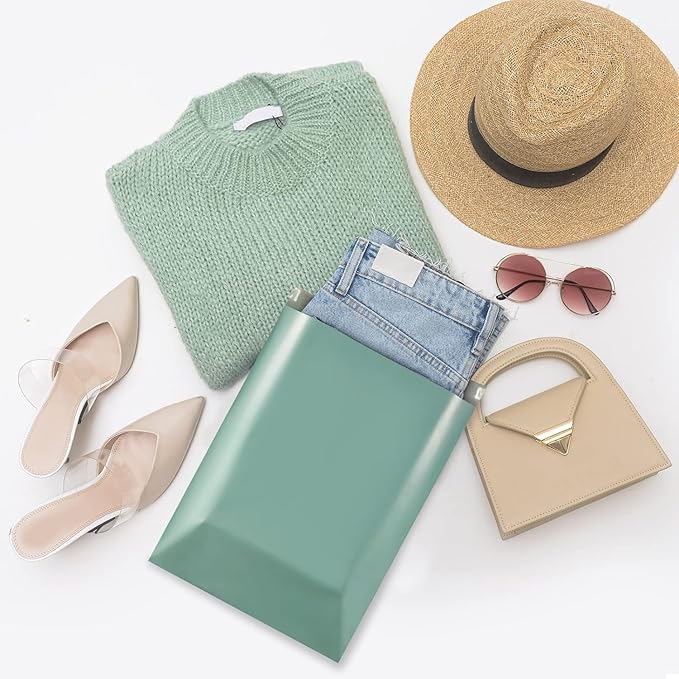 Metronic Poly Mailers 14.5X19 500Pack, Strong Adhesive Shipping Envelopes for Clothing, Waterproof Shipping Bags for Small Businesses, Flexible Mailers Poly Bags, Grayed Jade Green