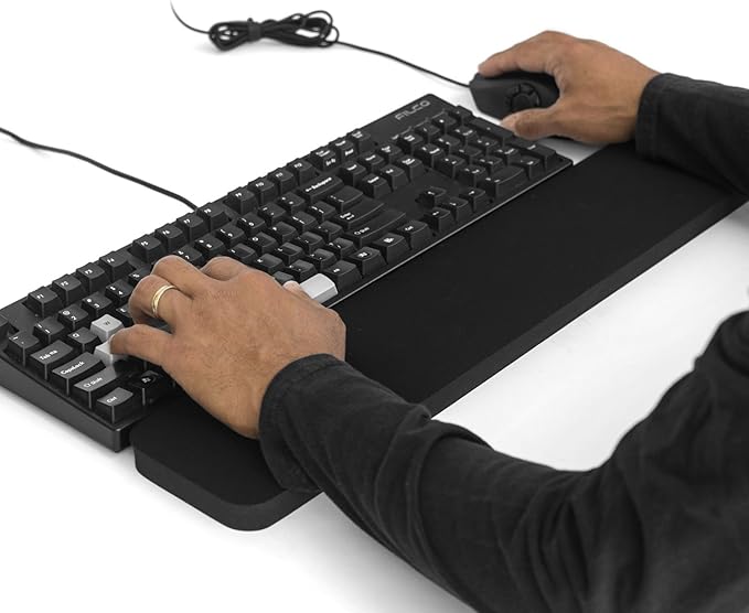 GRIFITI Fat Wrist Pad 24" x 4" x 0.75" Inch Computer or Mechanical Keyboard & Mousepad Wrists Rest Keyboards Mouse, Trackball or Trackpad Ergonomic Mousepad Support Large Hand Rests Typing Pads