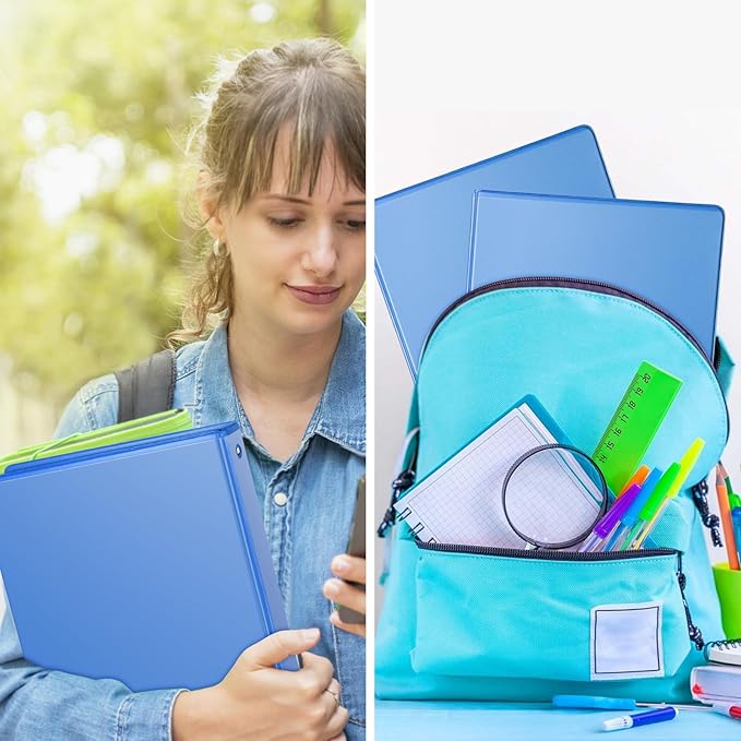 COMIX 3 Ring Binder 1 inch with Clear View Cover, 1" View Binder Holds 200 Sheets of US Letter Size Paper, 12 Pack (Assorted)